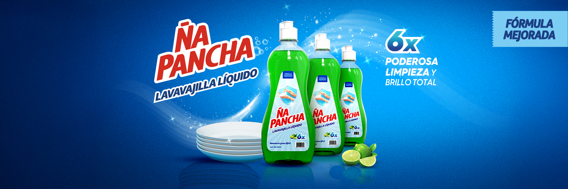 Ña Pancha renueva la fórmula de su lavavajillas líquido, ¡ahora con más potencia!